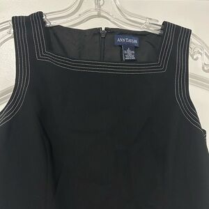Ann Taylor Black Dress with White Stitching